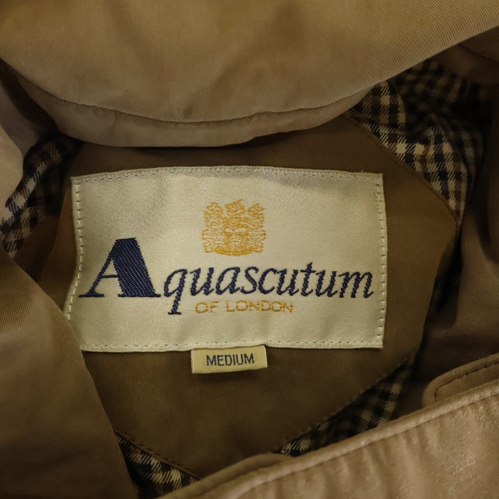 Aquascutum(アクアスキュータム) チェック柄ダウンライナー付き ジップアップ フーデッドミリタリーコート ブラウン 168-00-94 レディース