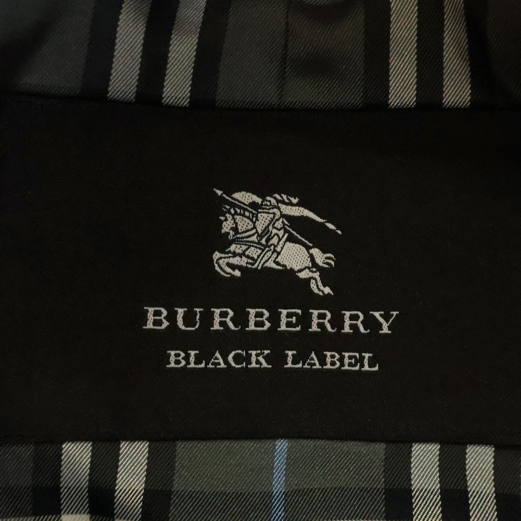 BURBERRY BLACK LABEL(バーバリー ブラックレーベル) ナイロン ステンカラー ロングコート ブラック BMA06-704-09