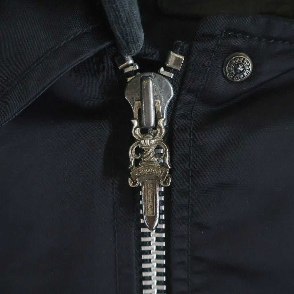 CHROME HEARTS(クロムハーツ) ナイロン ダガージップ ガンスリンガー フーデッドベスト ライダース パーカー ブラック