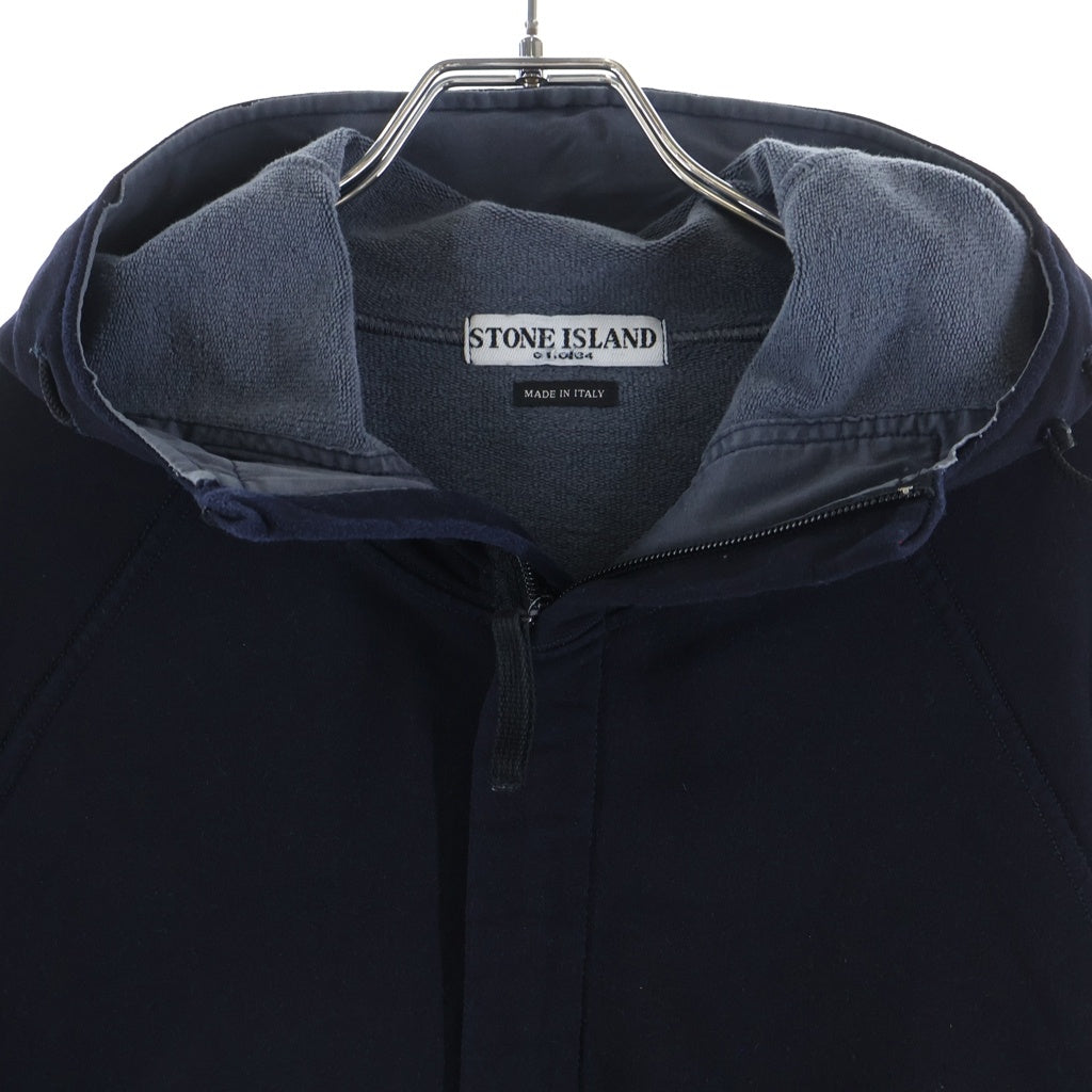 STONE ISLAND(ストーンアイランド) 00S VINTAGE ヴィンテージ 胸ロゴパッチ ストレッチコットン ジップアップフーデッドジャケット ネイビー