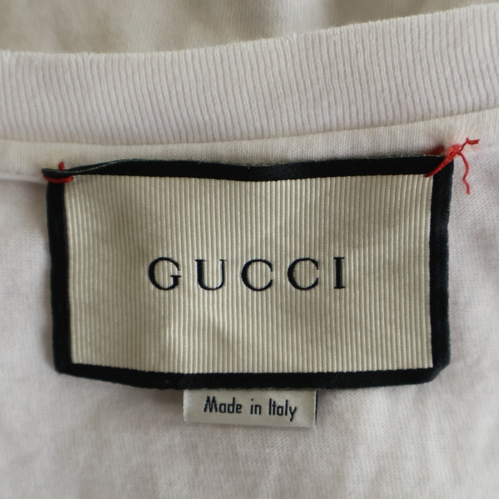 GUCCI(グッチ) AMORE EYE T-SHIRT アモーレ アイ フロントプリントTシャツ 半袖クルーネックカットソー ホワイト 493117 X3131