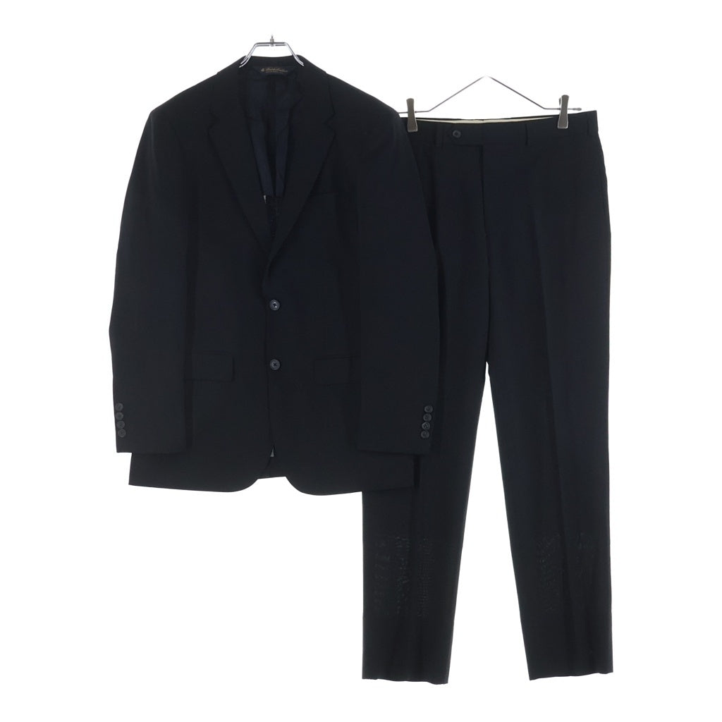 BROOKS BROTHERS(ブルックス ブラザーズ) COOL SET UP クールウール 2Bシングルテラーラードジャケット 1タック スラックスパンツ ブラック 19-01-2201