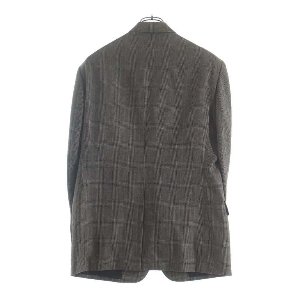 BROOKS BROTHERS(ブルックス ブラザーズ) カシミヤ混 チェック柄 ウールセットアップスーツ 2Bシングルテーラードジャケット 2タックスラックスパンツ ブラウン 19-01-3415