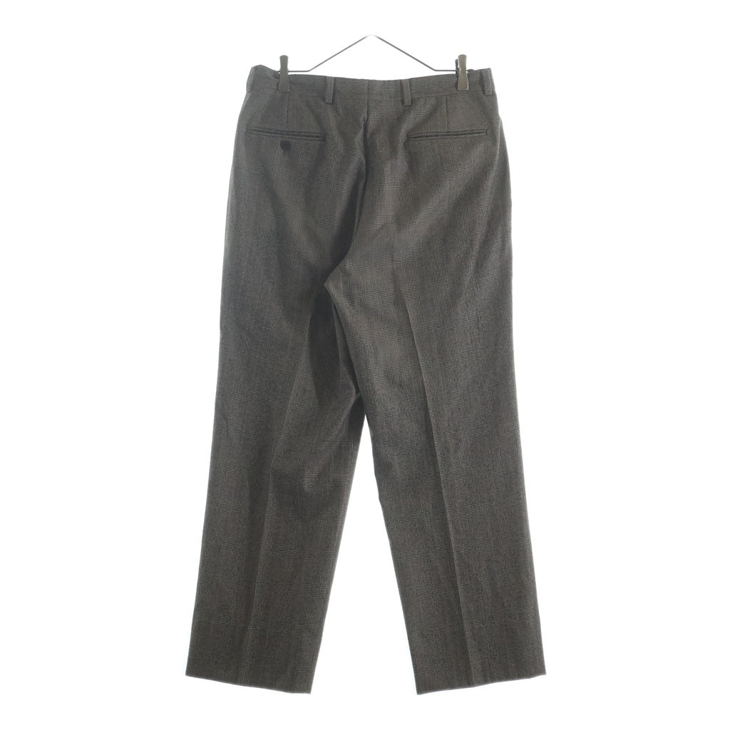BROOKS BROTHERS(ブルックス ブラザーズ) カシミヤ混 チェック柄 ウールセットアップスーツ 2Bシングルテーラードジャケット 2タックスラックスパンツ ブラウン 19-01-3415