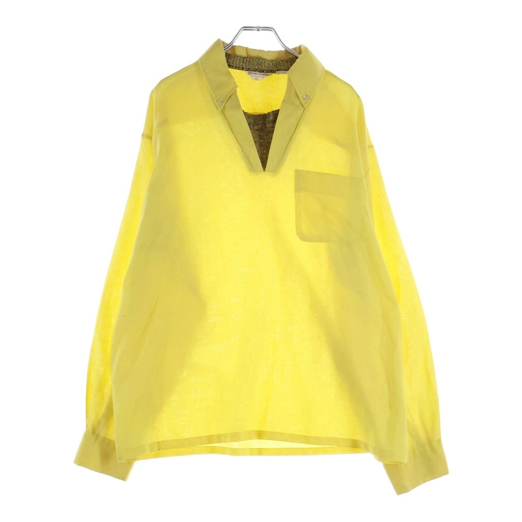 VINTAGE(ヴィンテージ) 70S VINTAGE BEAU GEM SPORTSWEAR L/S SKIPPER SHIRT ヴィンテージ ボタンダウン ニット付 長袖スキッパーシャツ イエロー