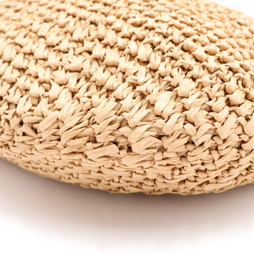 J.W.ANDERSON(ジェー ダブリュー アンダーソン) 26SS BULB XL SUEDE-TRIMMED RAFFIA BUCKET BAG スエード ラフィアハンドクロシェ バケットバッグ ベージュ/ブラウン レディース