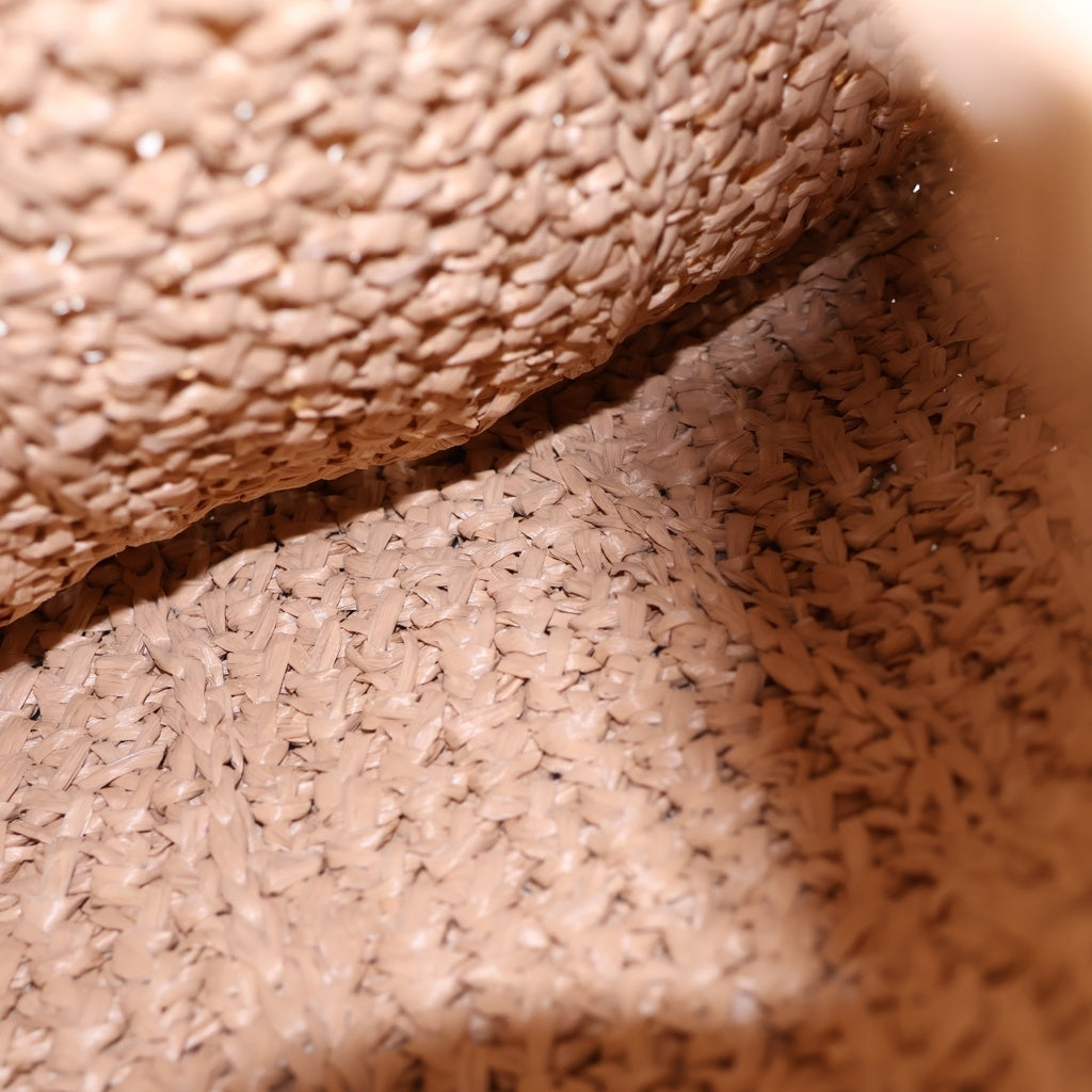 J.W.ANDERSON(ジェー ダブリュー アンダーソン) 26SS BULB XL SUEDE-TRIMMED RAFFIA BUCKET BAG スエード ラフィアハンドクロシェ バケットバッグ ベージュ/ブラウン レディース
