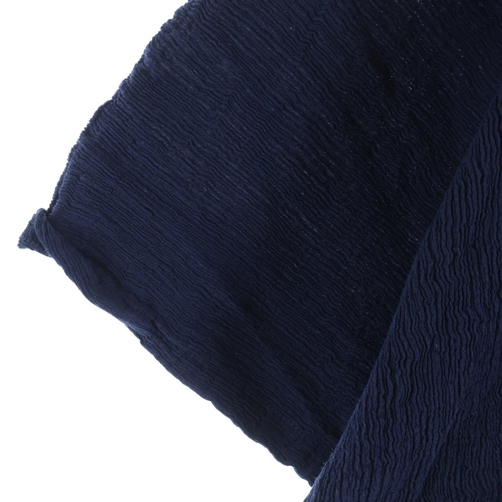 NO BRAND(ノーブランド) HaaT(ハート) KYO CHIJIMI BASIC シワ加工 半袖ブラウス レディース ネイビー HA55FJ014