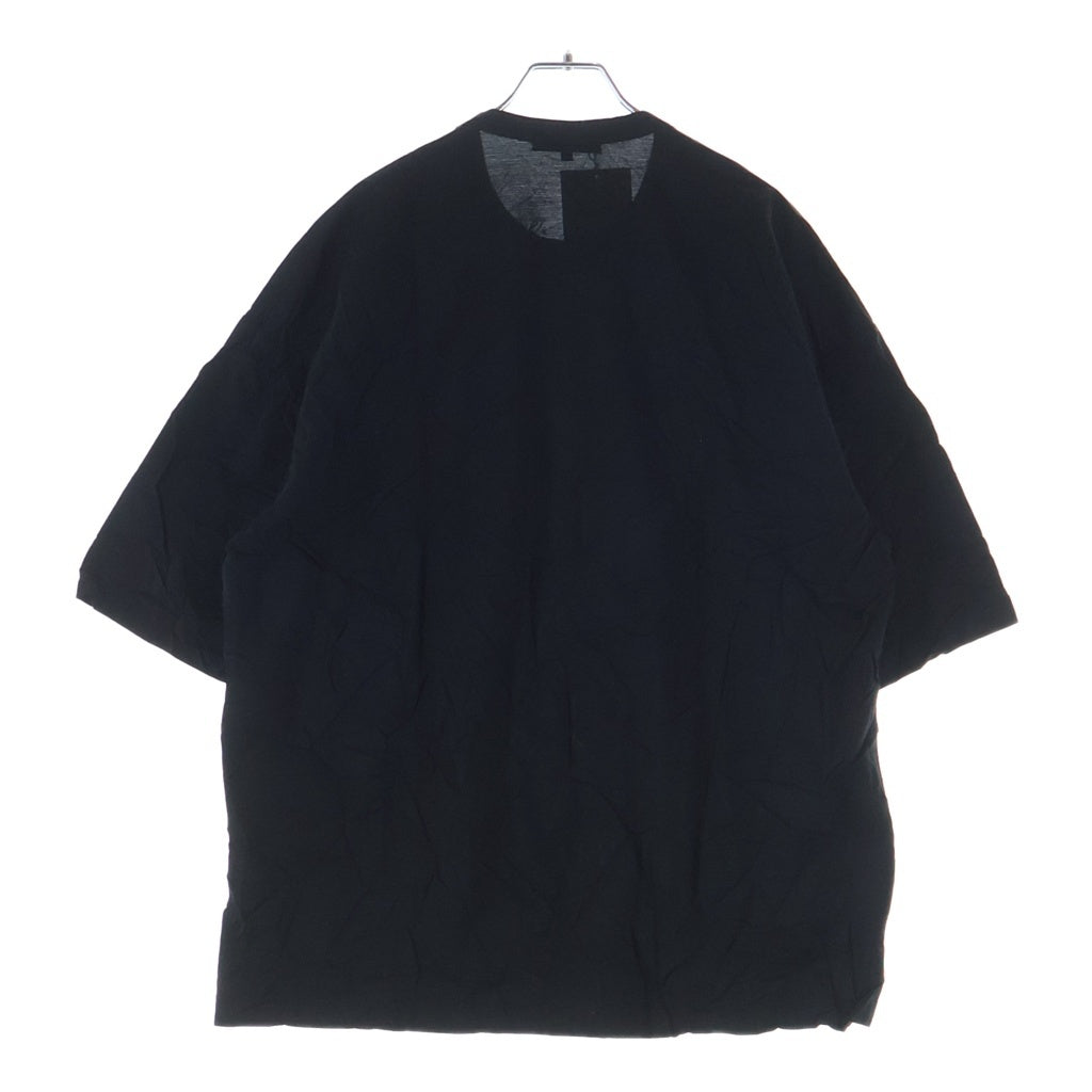 COMME des GARCONS HOMME(コムデギャルソンオム) 26SS AD2025 綿エステル天竺 製品加工 クルーネック 半袖Tシャツ カットソー ブラック HQ-T012