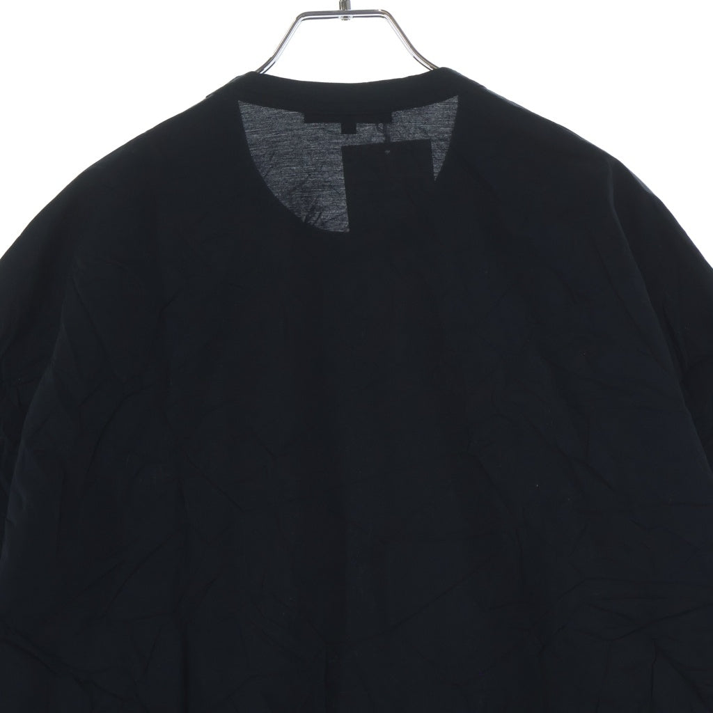 COMME des GARCONS HOMME(コムデギャルソンオム) 26SS AD2025 綿エステル天竺 製品加工 クルーネック 半袖Tシャツ カットソー ブラック HQ-T012