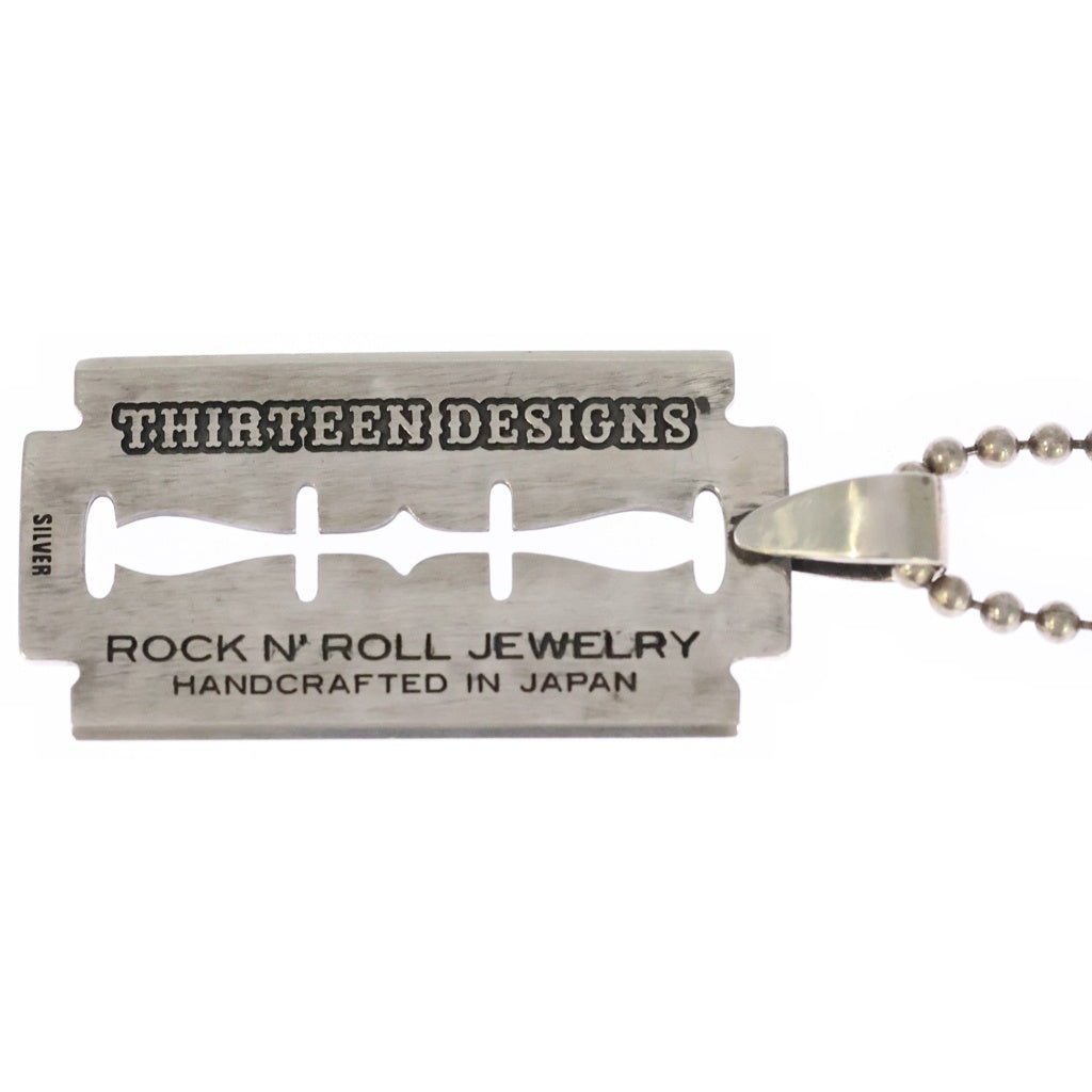 THIRTEEN DESIGNS(サーティーンデザインズ) DOUBLE F.D.L. RAZOR BLADE PENDANT ダブル レイザーブレード ペンダントトップ ネックレス シルバー TDPD-063