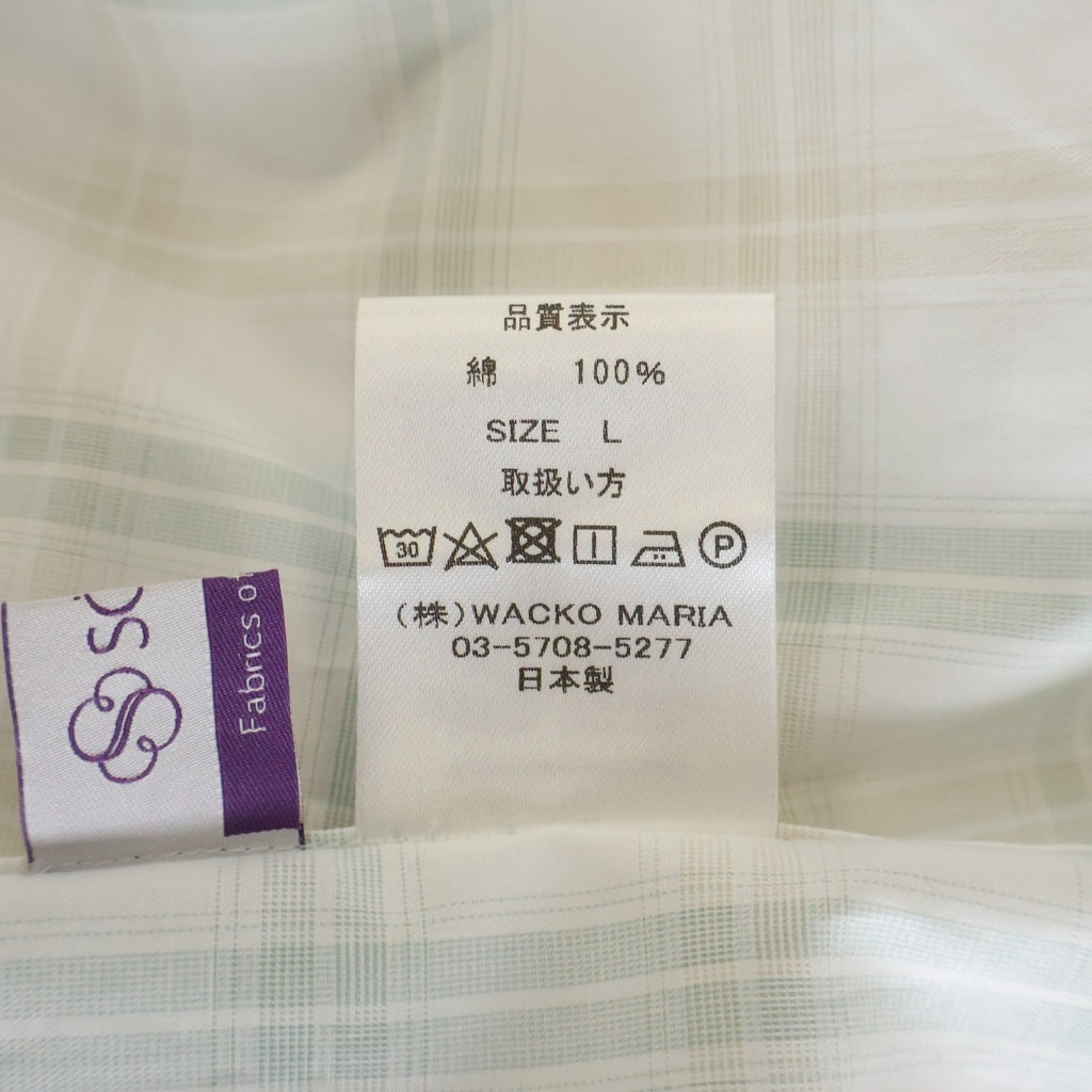 WACKO MARIA(ワコマリア) ×SOKTAS CHECK OPEN COLLAR SHIRT ソクタス チェック 半袖 オープンカラーシャツ ホワイト/ベージュ/グリーン