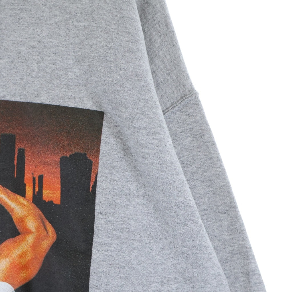 WACKO MARIA(ワコマリア) 24SS ×JIRO KONAMI CREW NECK SWEAT SHIRT TYPE-4 小浪次郎 フロントプリント クルーネックスウェットトレーナー グレー JIROKONAMI-WM-SS04