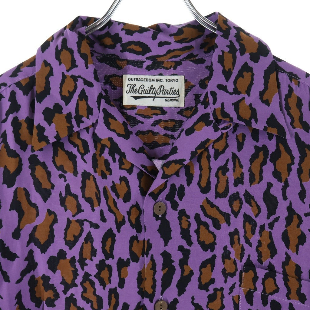 WACKO MARIA(ワコマリア) 22AW HAWAIIAN SHIRT L/S TYPE-2 レオパード 長袖 ハワイアン オープンカラーシャツ パープル 22FWE-WMS-HI03