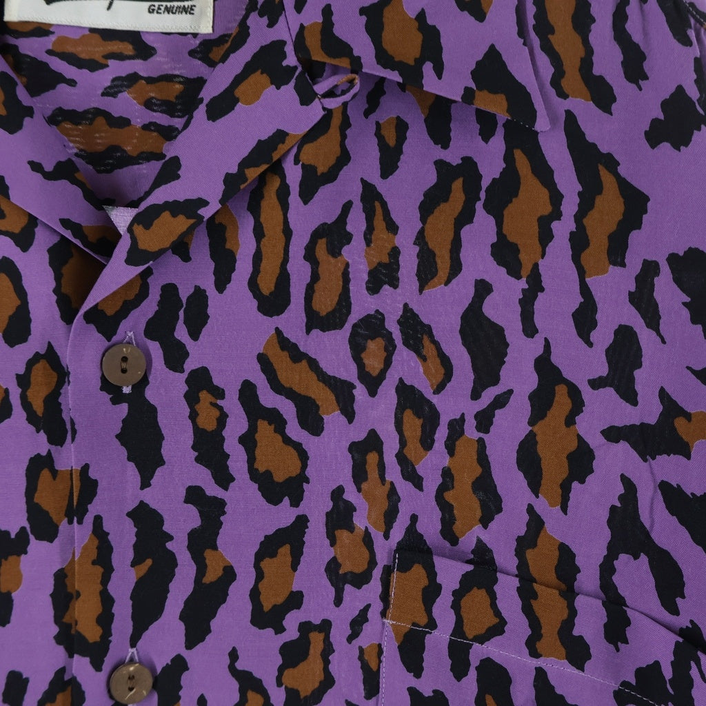 WACKO MARIA(ワコマリア) 22AW HAWAIIAN SHIRT L/S TYPE-2 レオパード 長袖 ハワイアン オープンカラーシャツ パープル 22FWE-WMS-HI03