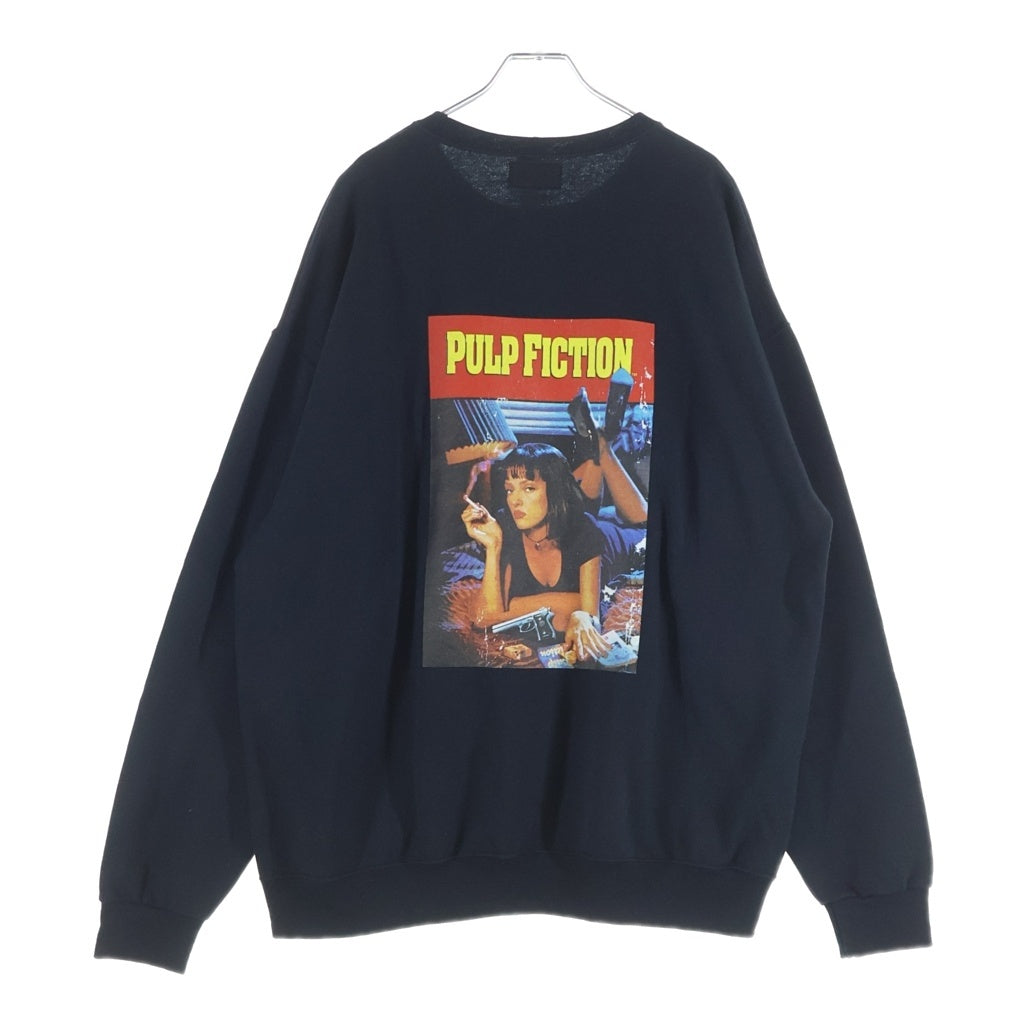 WACKO MARIA(ワコマリア) 24AW ×PULP FICTION CREW NECK SWEAT SHIRT TYPE-5 パルプフィクション フロント刺繍 クルーネックスウェットトレーナー ブラック PF-WM-SS11