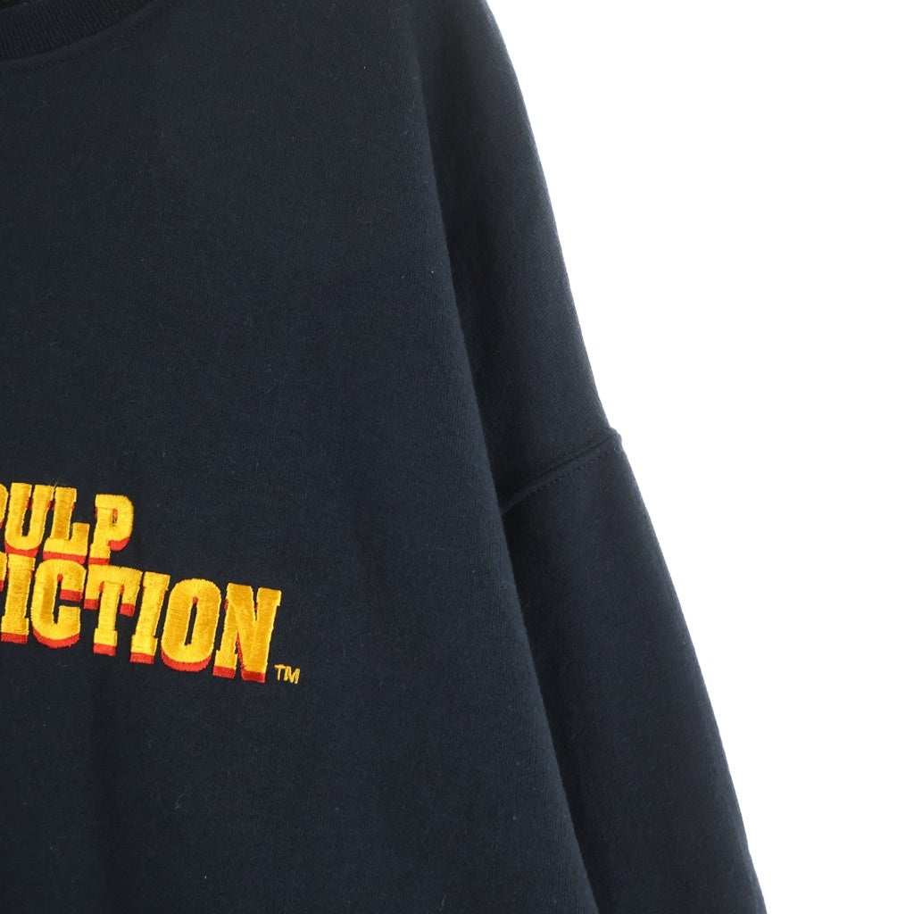 WACKO MARIA(ワコマリア) 24AW ×PULP FICTION CREW NECK SWEAT SHIRT TYPE-5 パルプフィクション フロント刺繍 クルーネックスウェットトレーナー ブラック PF-WM-SS11