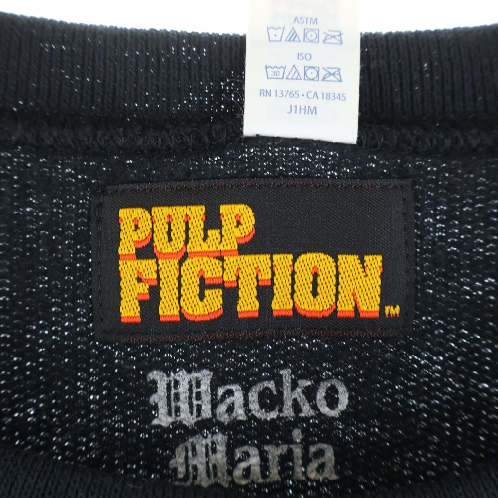 WACKO MARIA(ワコマリア) 24AW ×PULP FICTION CREW NECK SWEAT SHIRT TYPE-5 パルプフィクション フロント刺繍 クルーネックスウェットトレーナー ブラック PF-WM-SS11