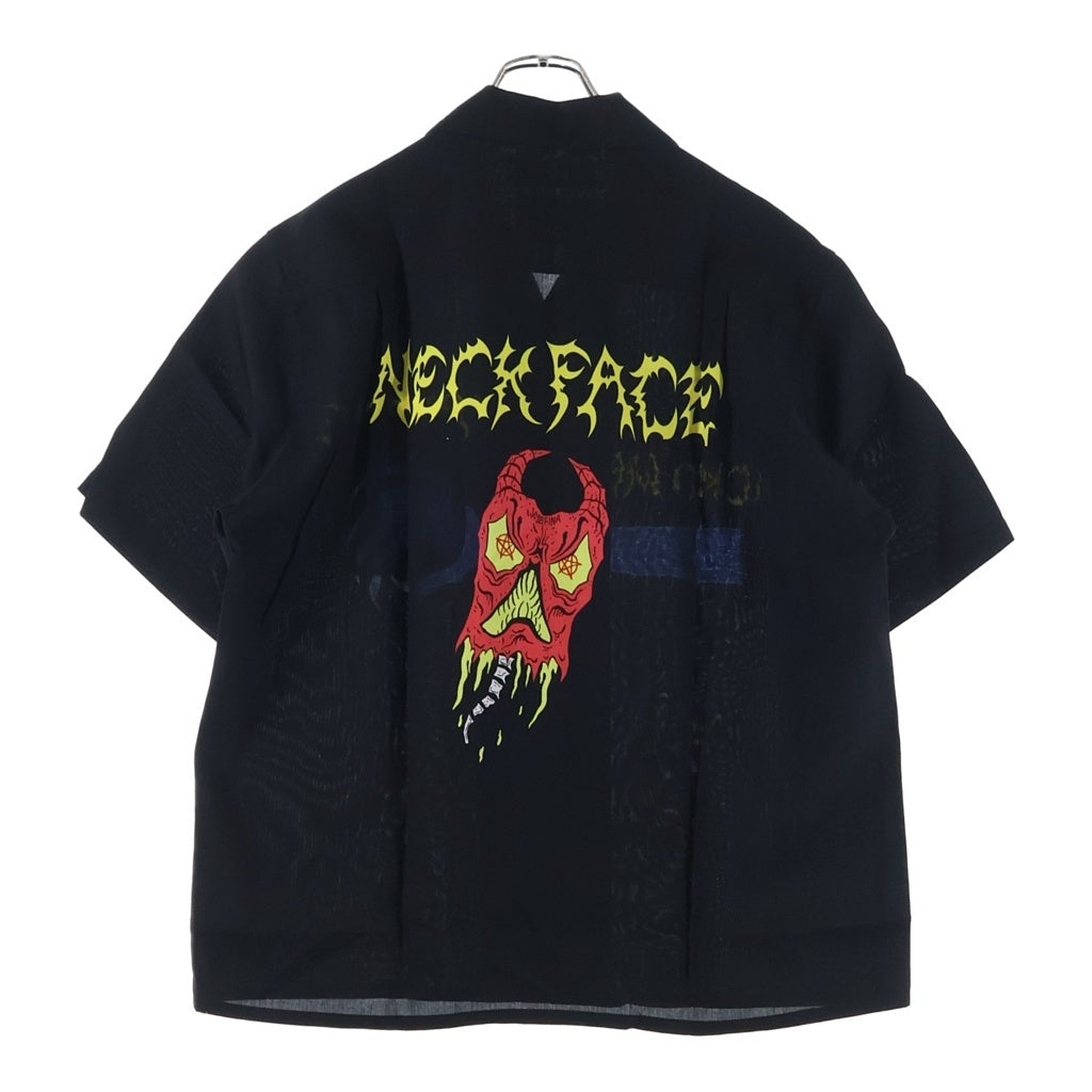WACKO MARIA(ワコマリア) 25SS ×NECK FACE HAWAIIAN SHIRT ネック フェイス ハワイアン 半袖 オープンカラーシャツ ブラック NECKFACE-WM-HI20