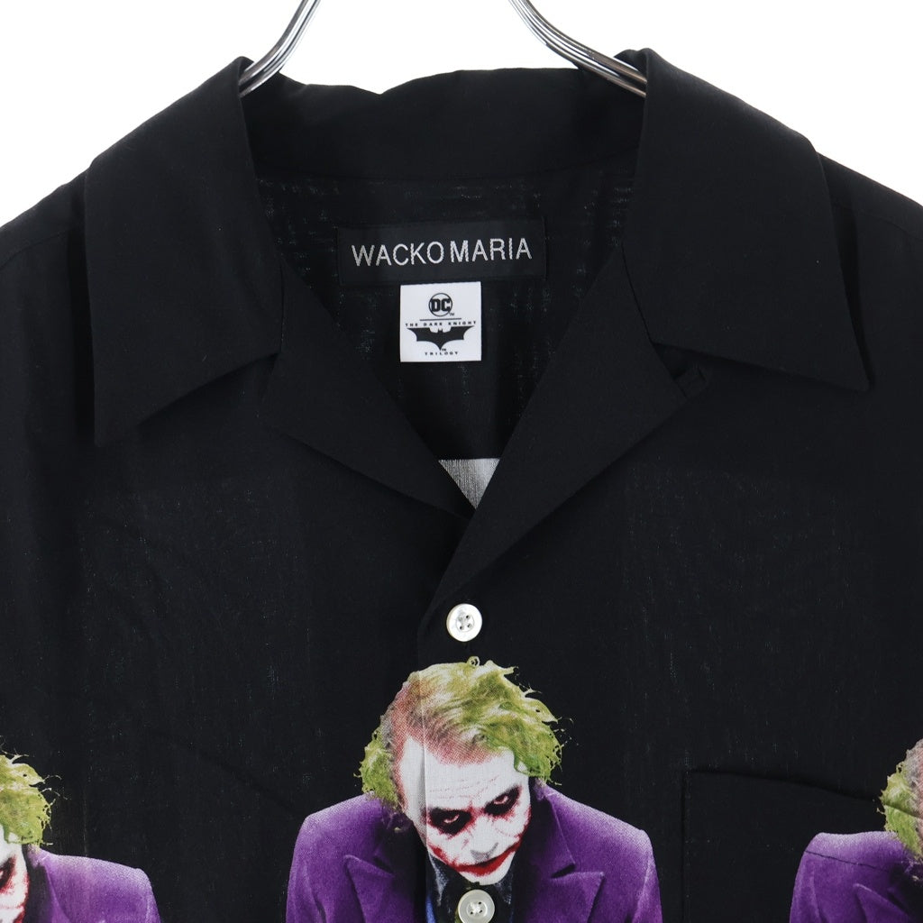 WACKO MARIA(ワコマリア) 25SS ×THE DARK KNIGHT TRILOGY S/S HAWAIIAN SHIRT TYPE-4 ザダークナイトトリロジー 総柄 半袖 ハワイアンシャツ ブラック TDKT-WM-HI04