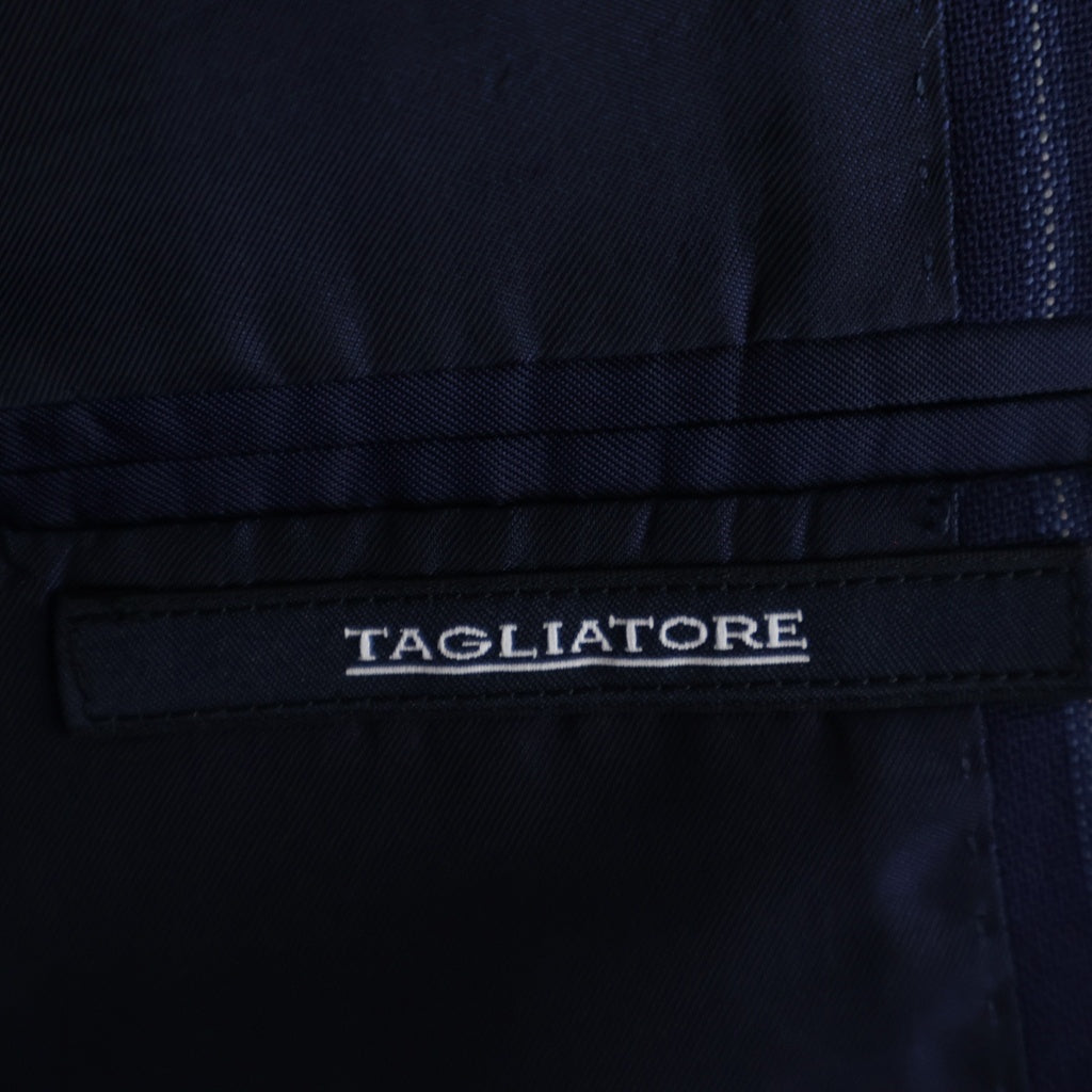 TAGLIATORE(タリアトーレ) ストライプウールテーラードジャケット スラックスパンツ セットアップスーツ ネイビー 2SVJ22B01