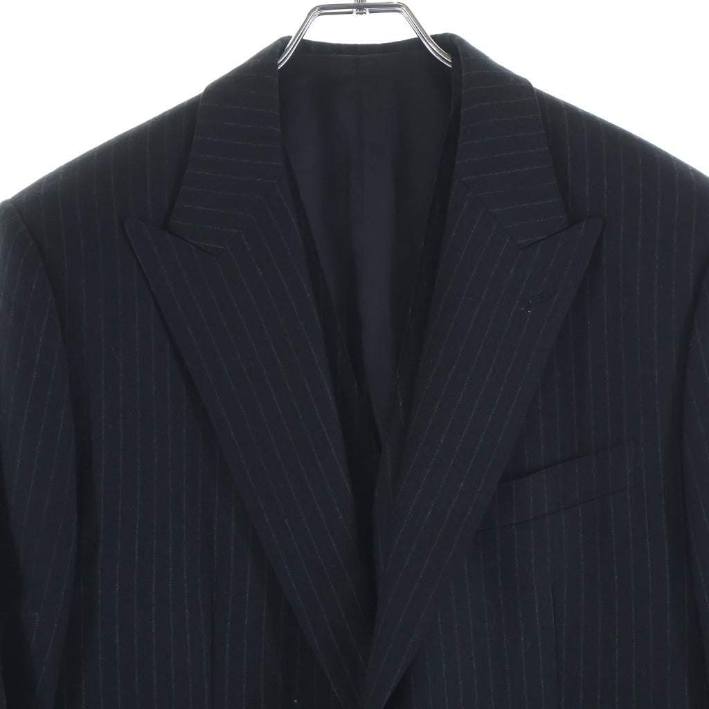 DOLCE & GABBANA(ドルチェアンドガッバーナ) ストライプ ウールテーラードジャケット スラックスパンツ セットアップスーツ ブラック