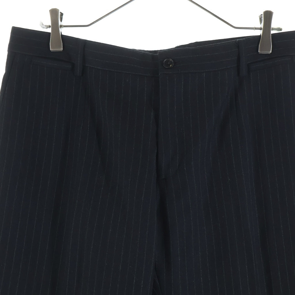 DOLCE & GABBANA(ドルチェアンドガッバーナ) ストライプ ウールテーラードジャケット スラックスパンツ セットアップスーツ ブラック