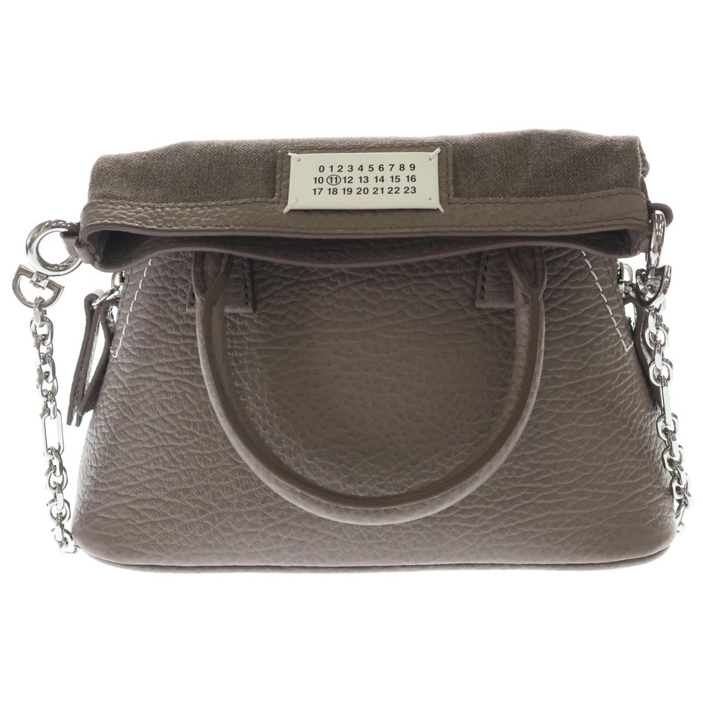Maison Margiela(メゾンマルジェラ) 5AC CLASSIQUE 2WAY クラッシック マイクロ ショルダーバッグ ブラウン S56WG0081-P4455 レディース
