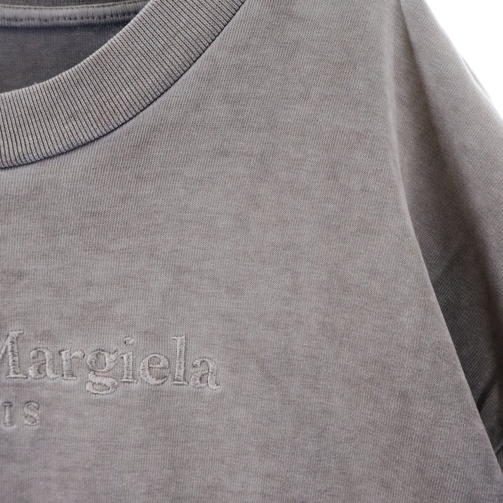 Maison Margiela(メゾンマルジェラ) Embroidered Logo Heavy T-Shirt フロントロゴエンブロイダリー ヘビー クルーネック半袖Tシャツ カットソー グレー S50GC0626