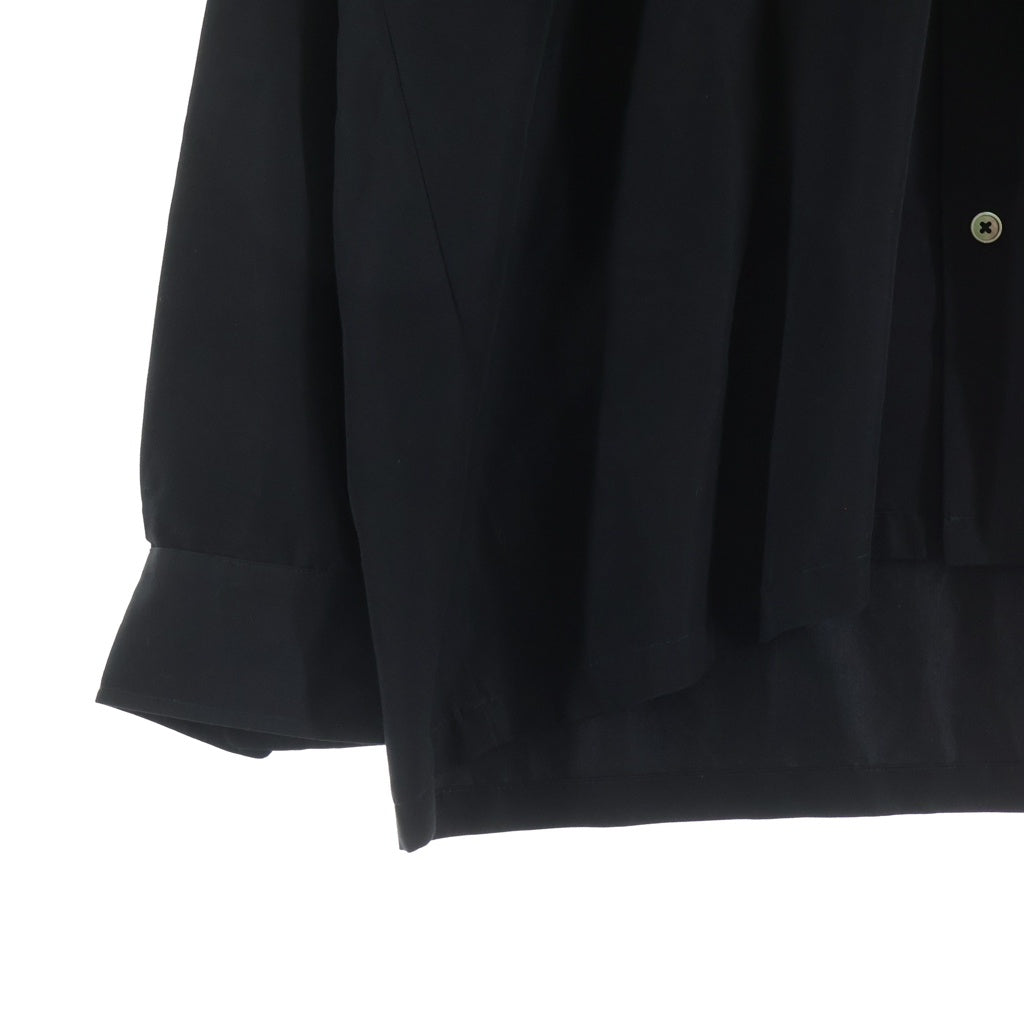BUDSPOOL(バッズプール) 23AW LOGO L/S OPEN COLLAR SHIRT アフロディーテギャング ロゴ刺繍 長袖オープンカラーシャツ ブラック