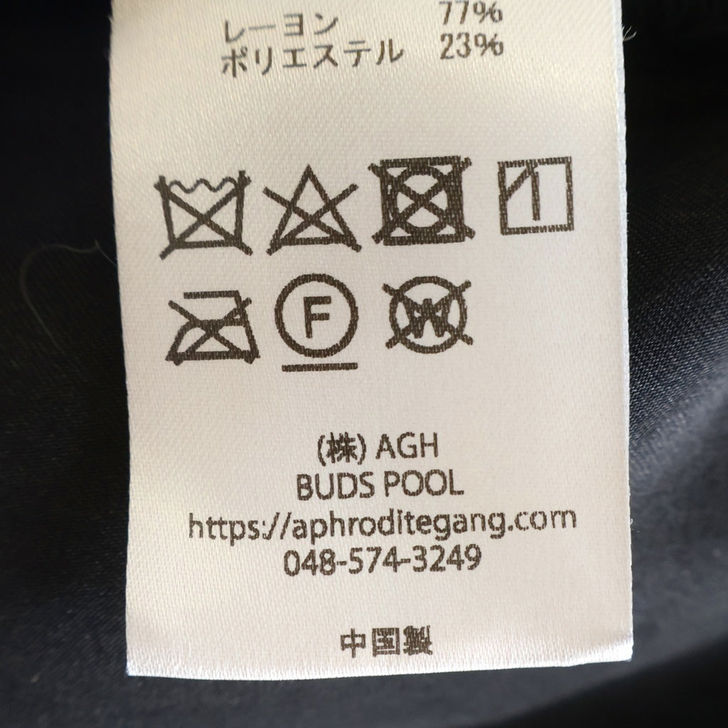 BUDSPOOL(バッズプール) 23AW LOGO L/S OPEN COLLAR SHIRT アフロディーテギャング ロゴ刺繍 長袖オープンカラーシャツ ブラック