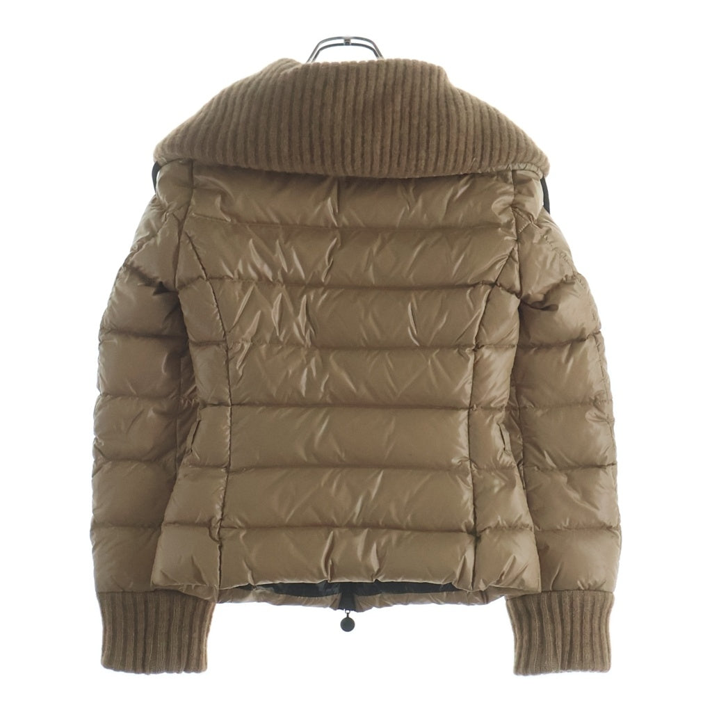 MONCLER(モンクレール) LIERRE GIUBBOTTO ロゴエンブロイダリー リブニット ジップアップ ダウンジャケット レディース ベージュ 112-093-46931-05