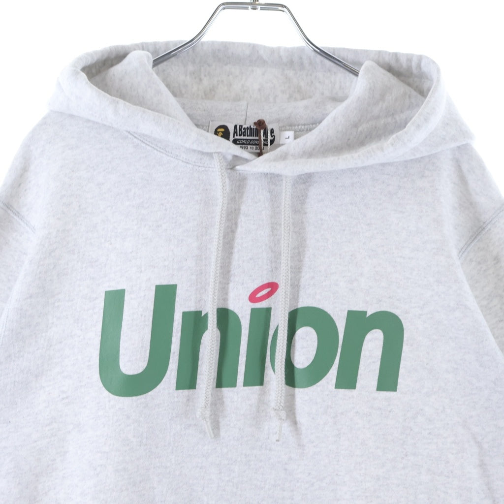 A BATHING APE(アベイシングエイプ) ×UNION PULLOVER HOODIE プルオーバーフーディー グレー 001PPH731907C