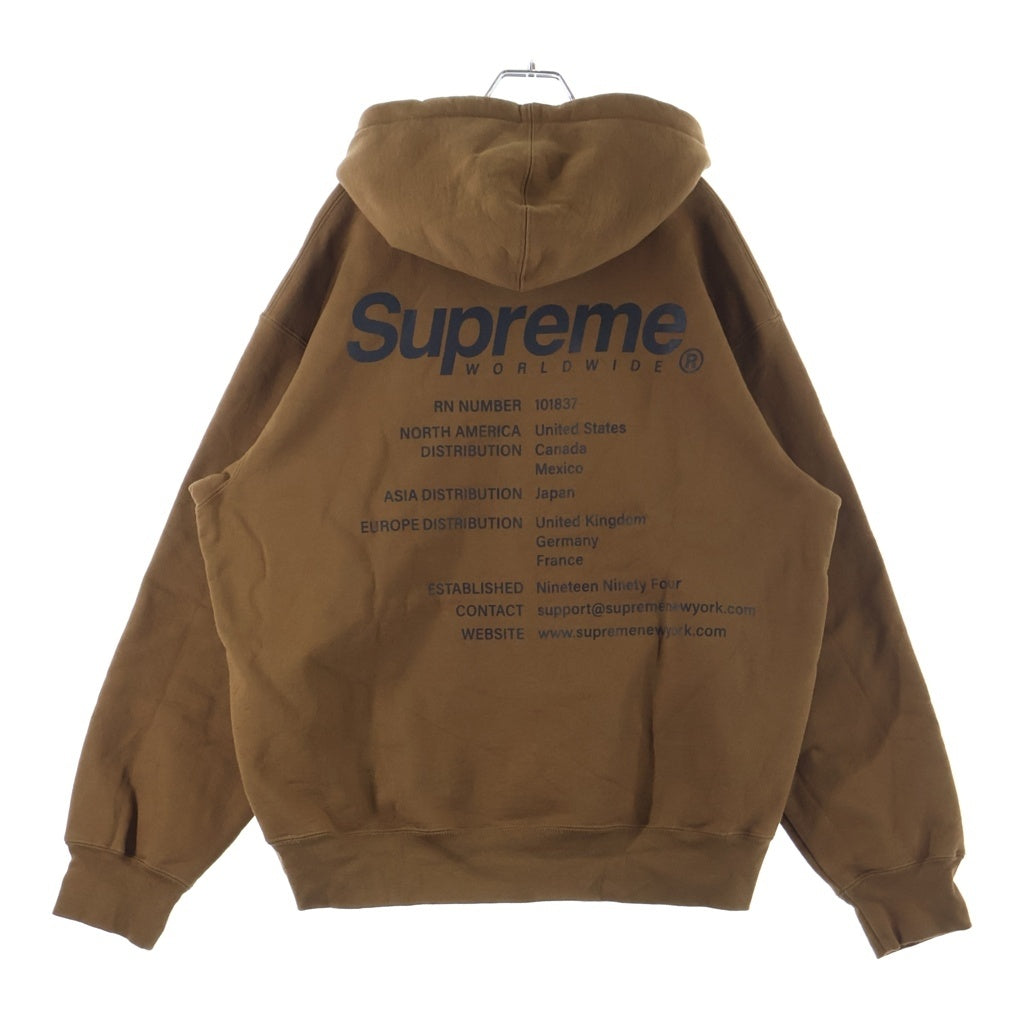 SUPREME(シュプリーム) 23SS WORLDWIDE HOODED SWEATSHIRT ワールドワイドフーディ スウェットシャツ ブラウン