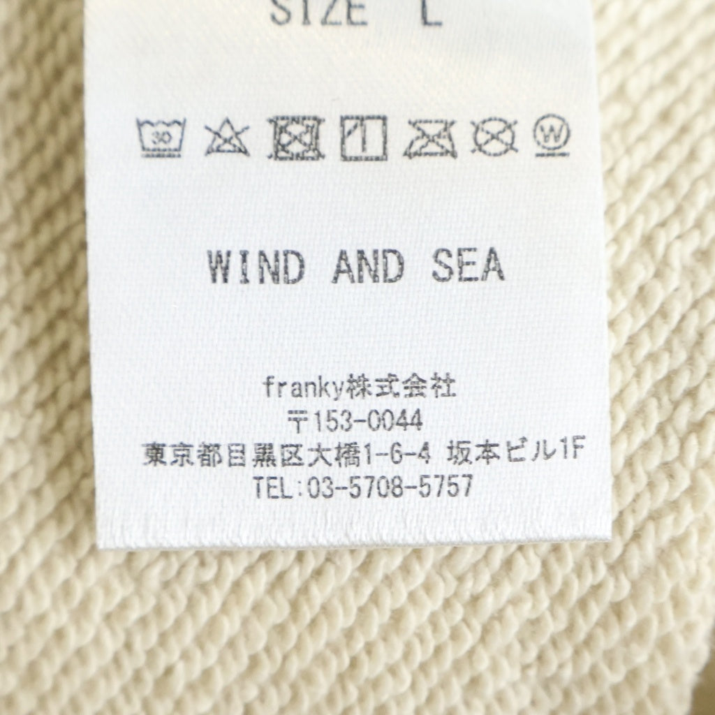 WIND AND SEA(ウィンダンシー) ビックロゴフーディー プルオーバーパーカー ベージュ WDS-SEA-21A-01