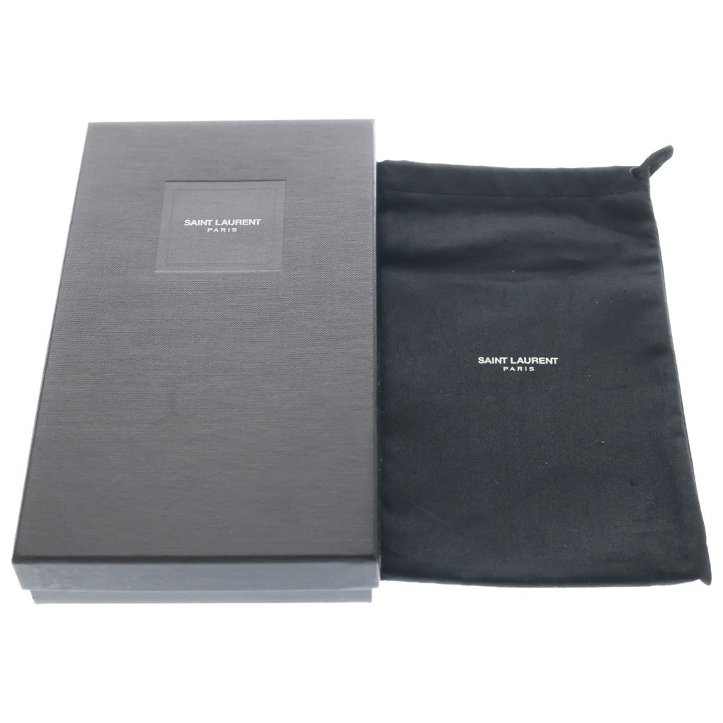 SAINT LAURENT PARIS(サンローランパリ) キャビアスキン ラウンドファスナー ゴールド金具 長財布 ロングウォレット レディース ブラック 358094 BOW01 1000