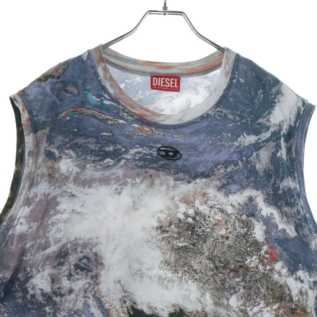 DIESEL(ディーゼル) D-ROLLETTY-NW-L1 Dロレティ コットン フリル クルーネックノースリーブワンピース レディース マルチ A11494