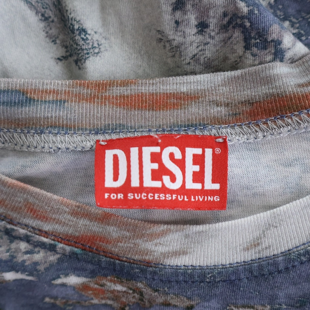 DIESEL(ディーゼル) D-ROLLETTY-NW-L1 Dロレティ コットン フリル クルーネックノースリーブワンピース レディース マルチ A11494