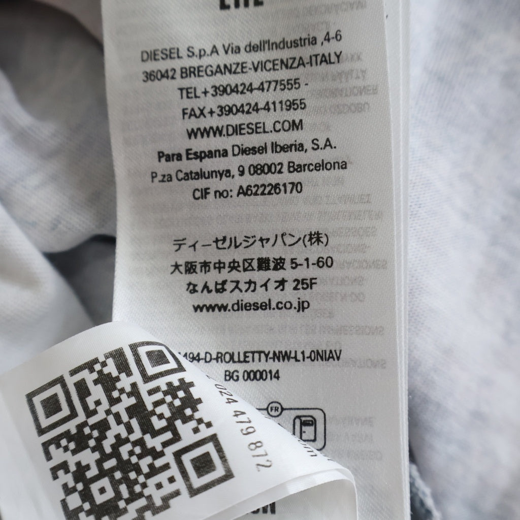 DIESEL(ディーゼル) D-ROLLETTY-NW-L1 Dロレティ コットン フリル クルーネックノースリーブワンピース レディース マルチ A11494