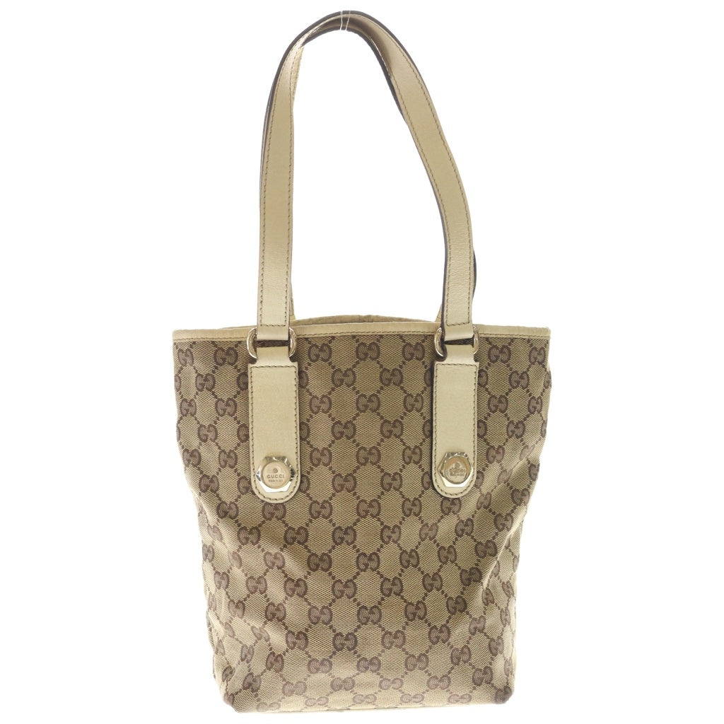 GUCCI(グッチ) GGキャンバス ミニトートバッグ 金具ゴールド ベージュ 153361 203998 レディース