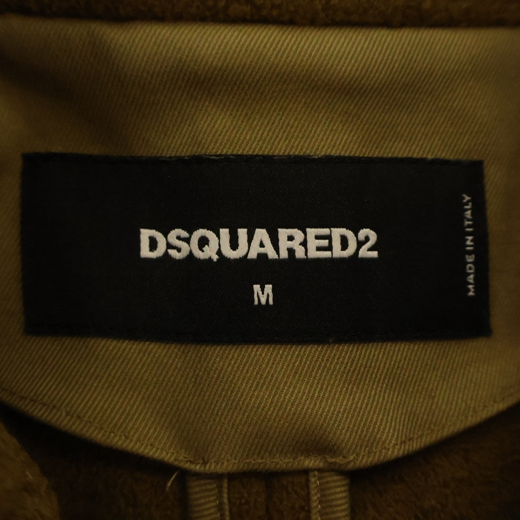 DSQUARED2(ディースクエアード) ウール ジップアップ ダッフルジャケット ブラウン 75AA007922359