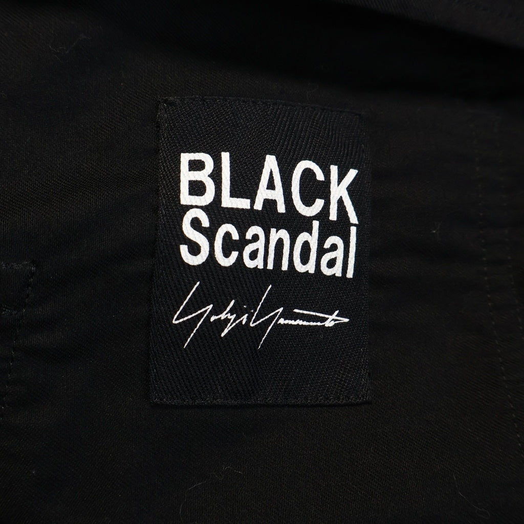 BLACK Scandal Yohji Yamamoto(ブラックスキャンダルヨウジヤマモト) 20AW レイヤード エンブロイダリー コットンツイルラップパンツ ブラック HR-P11-005