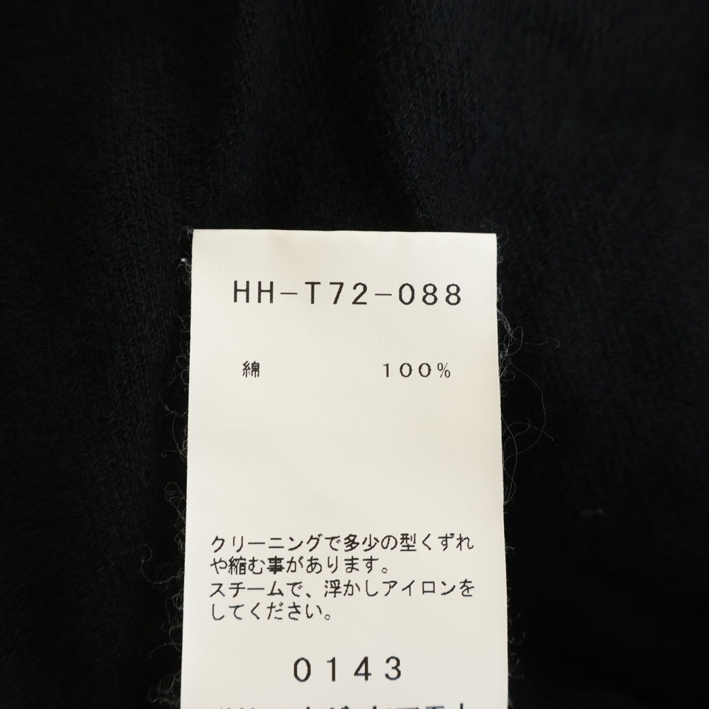 Yohji Yamamoto POUR HOMME(ヨウジヤマモト プールオム) 19SS ミニ裏毛タタキメッセージ クルーネック 半袖Tシャツ カットソー ブラック HH-T72-088