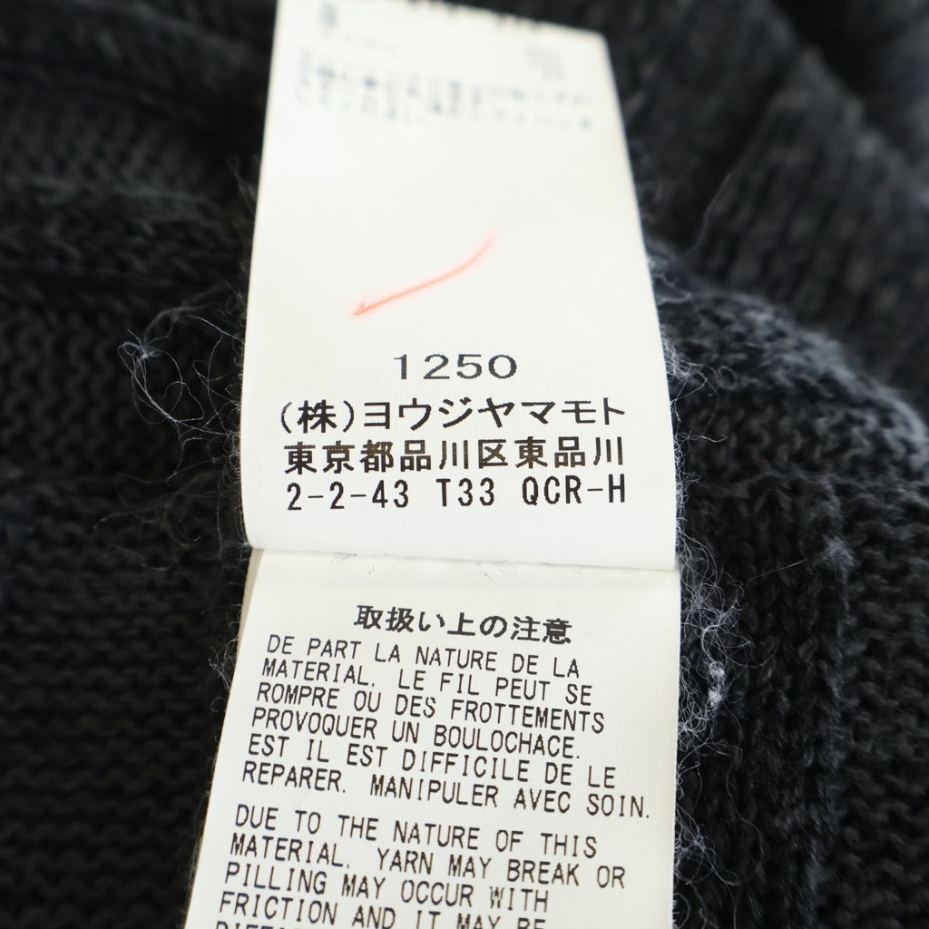 Yohji Yamamoto POUR HOMME(ヨウジヤマモト プールオム) 19SS オーバーサイズ リネン プルオーバーサマーニットセーター ブラック HH-K19-373