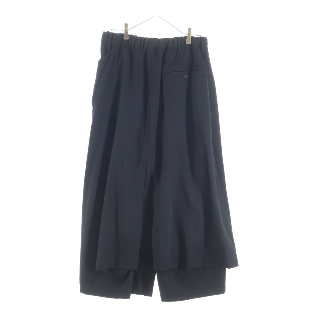Yohji Yamamoto POUR HOMME(ヨウジヤマモト プールオム) 20AW LOOK8 シワギャバ ワッペン二重ラップパンツ ブラック HR-P39-100