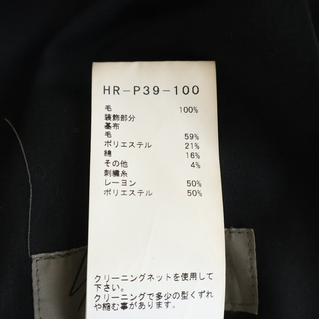 Yohji Yamamoto POUR HOMME(ヨウジヤマモト プールオム) 20AW LOOK8 シワギャバ ワッペン二重ラップパンツ ブラック HR-P39-100