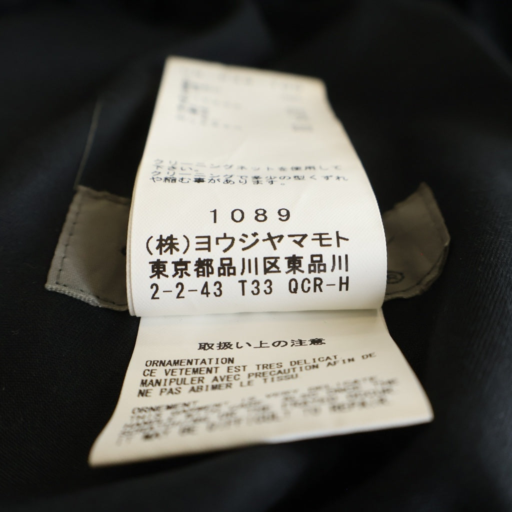 Yohji Yamamoto POUR HOMME(ヨウジヤマモト プールオム) 20AW LOOK8 シワギャバ ワッペン二重ラップパンツ ブラック HR-P39-100