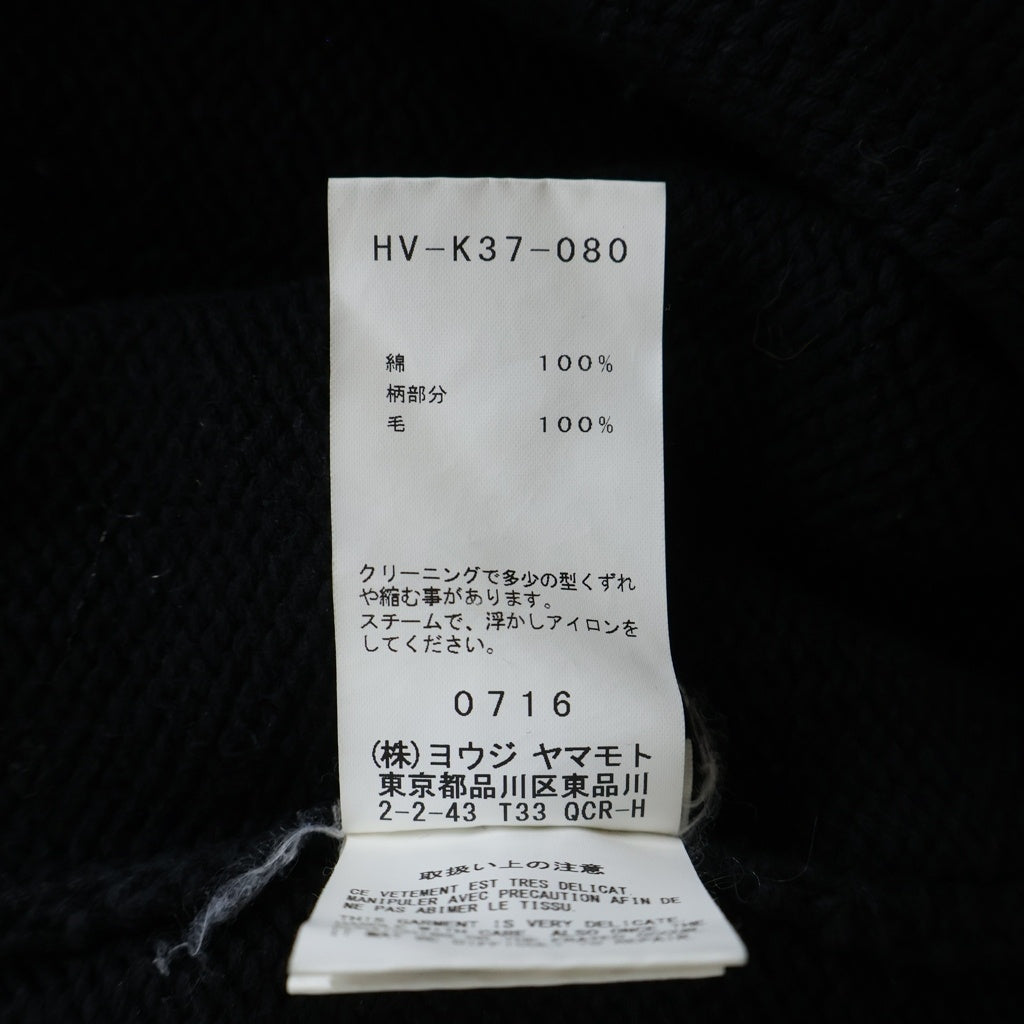 BLACK Scandal Yohji Yamamoto(ブラックスキャンダルヨウジヤマモト) 18AW 蜘蛛の巣 クルーネック プルオーバージャガードニットセーター ブラック HV-K37-080