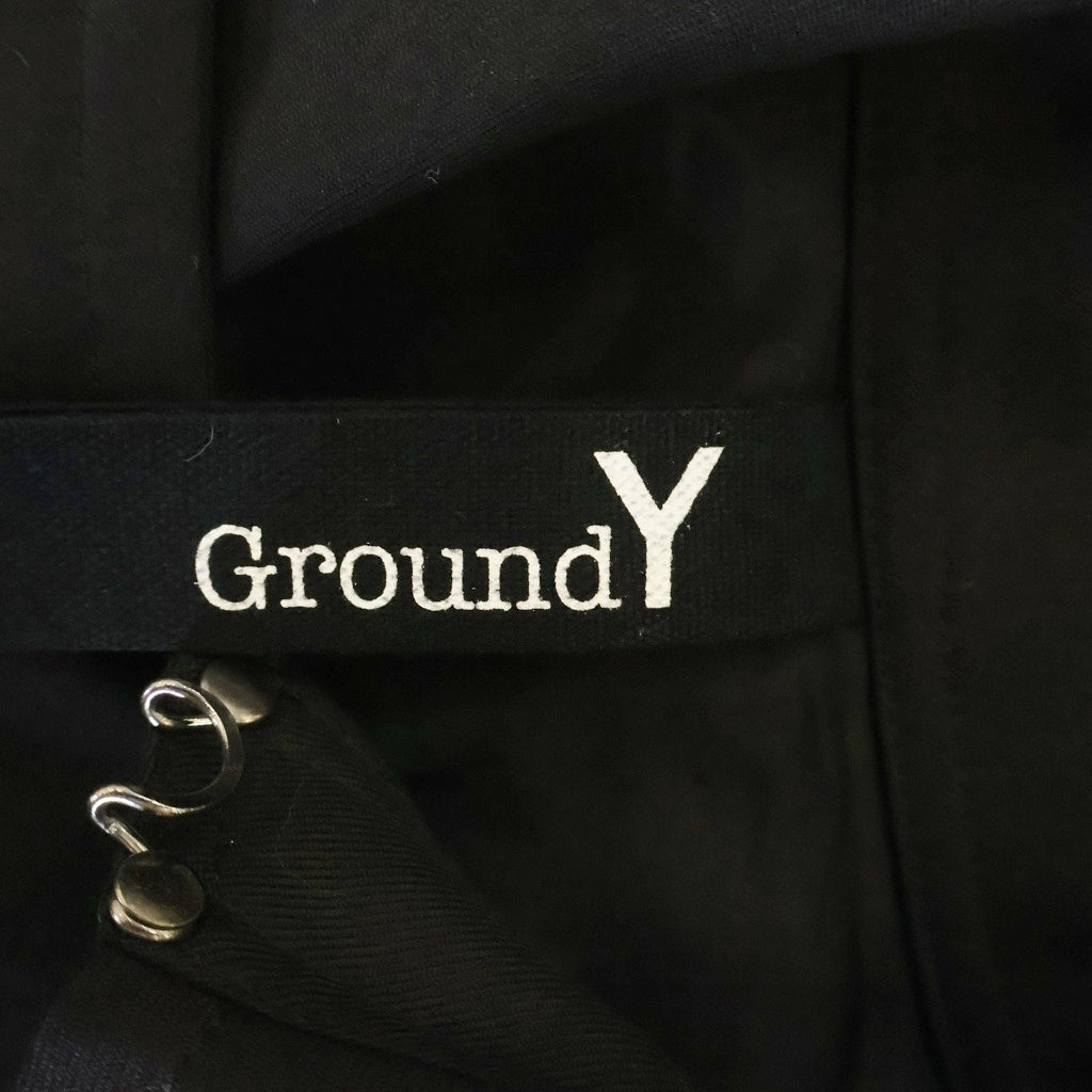 Ground Y(グラウンドワイ) 20SS ウールギャバジン ケープコート ブラック GA-C02-100