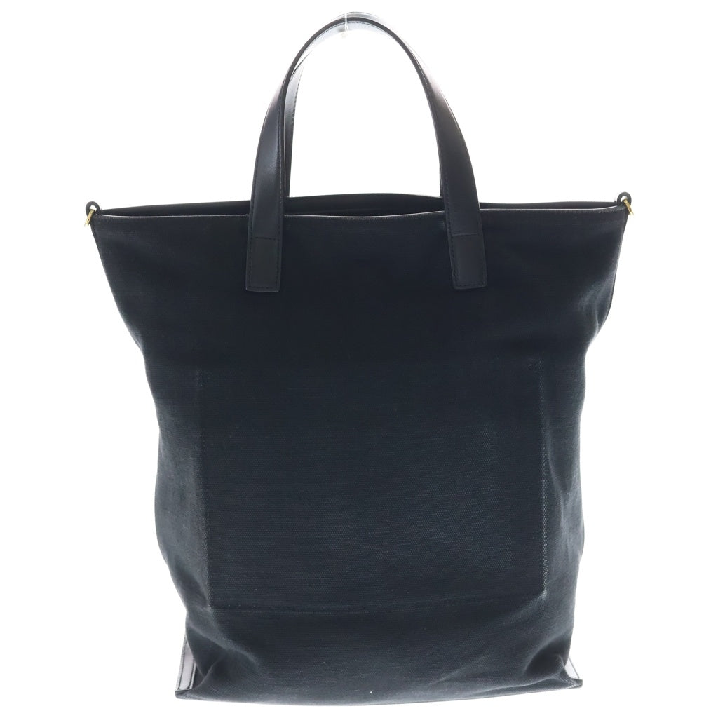 JIL SANDER(ジルサンダー) WANDER TOTE SM ワンダー リネンキャンバス レザー トートバッグ ブラック J07WC0009 レディース